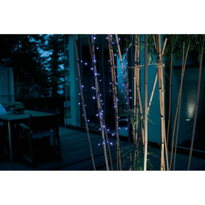 Foto van Konstsmide 3691-407 micro-lichtketting buiten werkt op het lichtnet aantal lampen 80 led blauw verlichte lengte: 6.32 m