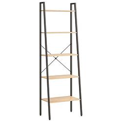 Foto van Vidaxl ladderrek met 5 schappen 56x35x174 cm lichtbruin en zwart