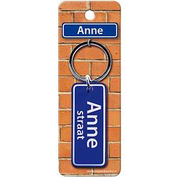 Foto van Paper dreams sleutelhanger straatnaam anne 9 cm staal blauw