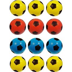 Foto van Set 12 xfoam voetbal geel/rood/blauw 20cm