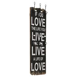 Foto van Vidaxl wandkapstok met 6 haken love live 120x40 cm