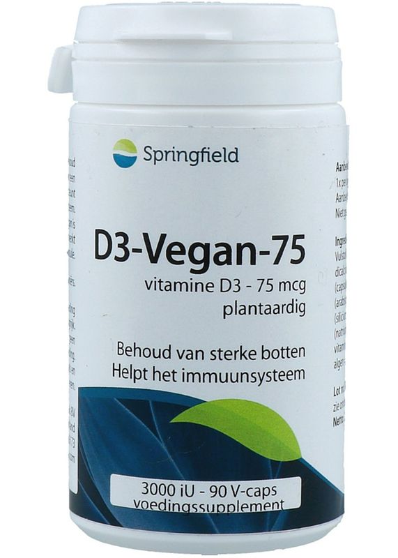 Foto van Springfield d3-vegan 3000iu capsules