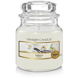 Foto van Yankee candle geurkaars small vanilla - 9 cm / ø 6 cm
