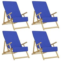 Foto van Vidaxl strandhanddoeken 4 st 400 g/m² 60x135 cm stof koningsblauw