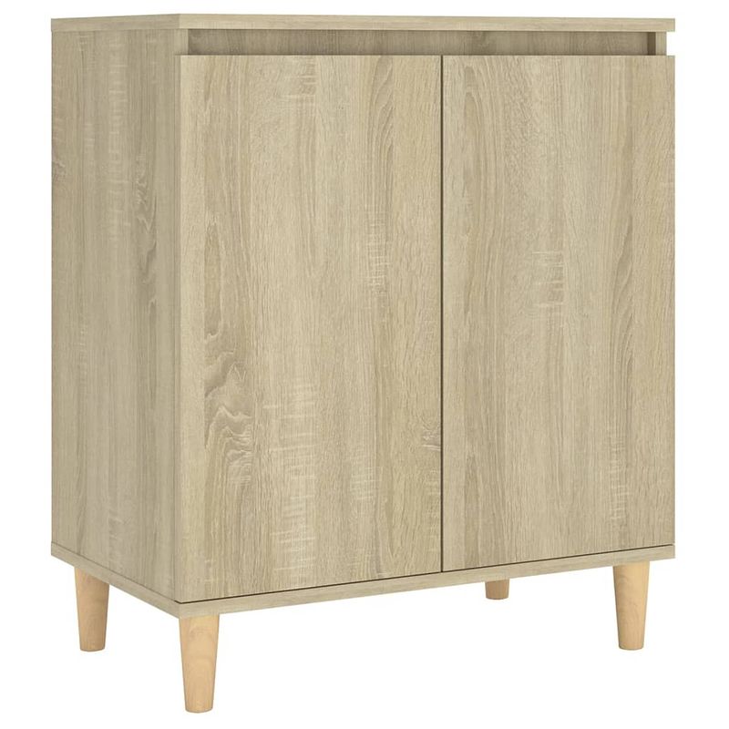 Foto van Vidaxl dressoir met houten poten 60x35x70 cm spaanplaat sonoma eiken