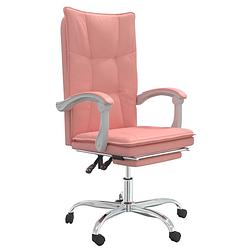 Foto van The living store bureaustoel - verstelbaar - kunstleer - roze - 63x56x122.5cm - 360 graden draaibaar