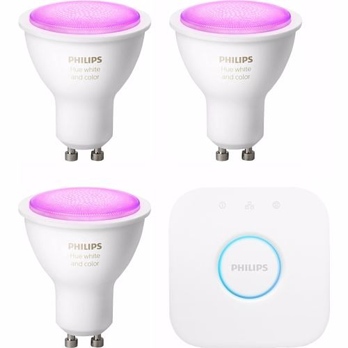 Foto van Philips hue gu10 starterkit wit en gekleurd licht