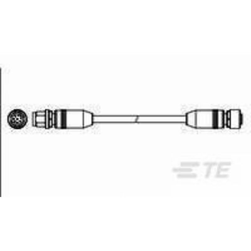 Foto van Te connectivity 2273115-4 sensor/actuator aansluitkabel m12 aantal polen: 8 stekker, recht, bus, recht 1.50 m 1 stuk(s)