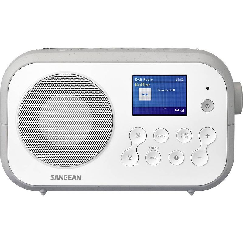 Foto van Sangean traveller-420 (dpr-42 w/g) transistorradio dab+, vhf (fm) bluetooth wit, grijs