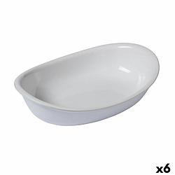 Foto van Ovenschaal pyrex supreme ovaalvormig 31 x 21 x 7,5 cm keramisch wit (6 stuks)