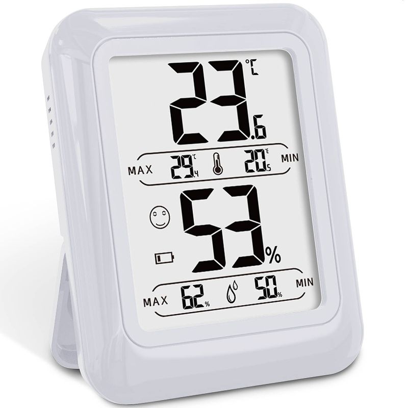 Foto van Strex digitale thermo hygrometer wit - digitale thermo meter binnen - hygro meter binnen - weerstation met