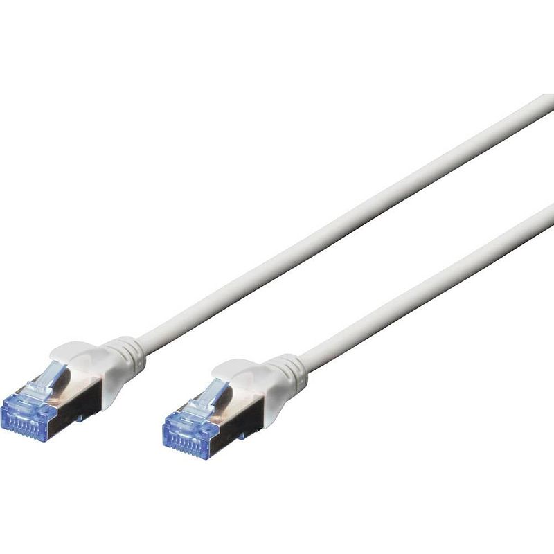 Foto van Digitus dk-1531-100 rj45 netwerkkabel, patchkabel cat 5e sf/utp 10.00 m grijs 1 stuk(s)