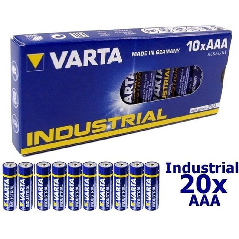 Foto van 20 stuks - lr03 aaa 4003 varta industrial alkaline