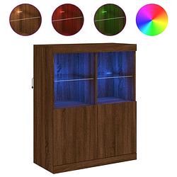 Foto van Vidaxl dressoir met led-verlichting 81x37x100 cm bruineikenkleurig