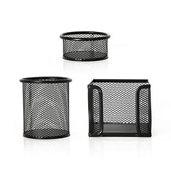 Foto van 3 delige complete bureau organizer set - mesh bureau organizer -