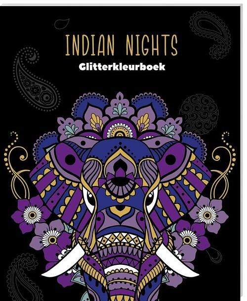 Foto van Indian nights glitterkleurboek - paperback (9789464324341)