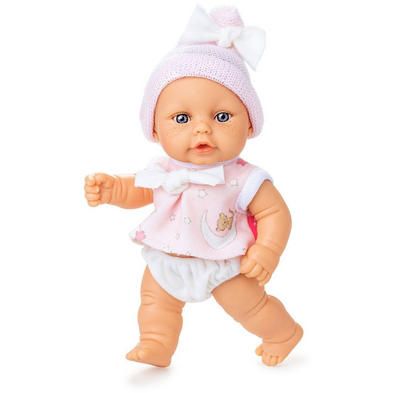 Foto van Berjuan babypop mini baby 20 cm meisjes wit/roze