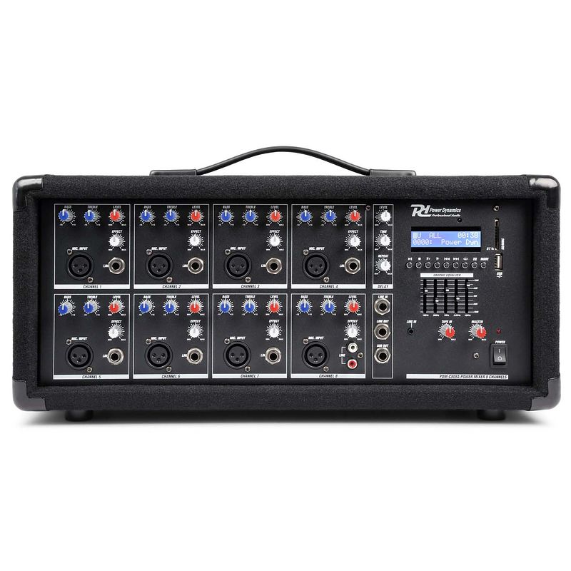 Foto van Power dynamics pdm-c805a 8-kanaals mixer met versterker