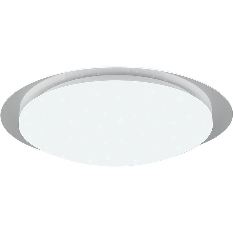 Foto van Led plafondlamp - badkamerlamp - trion frozen - 18.5w - rgbw - dimbaar - afstandsbediening - sterlicht - rond - mat wit