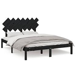 Foto van The living store bedframe - grenenhout - 140 x 200 cm - zwart