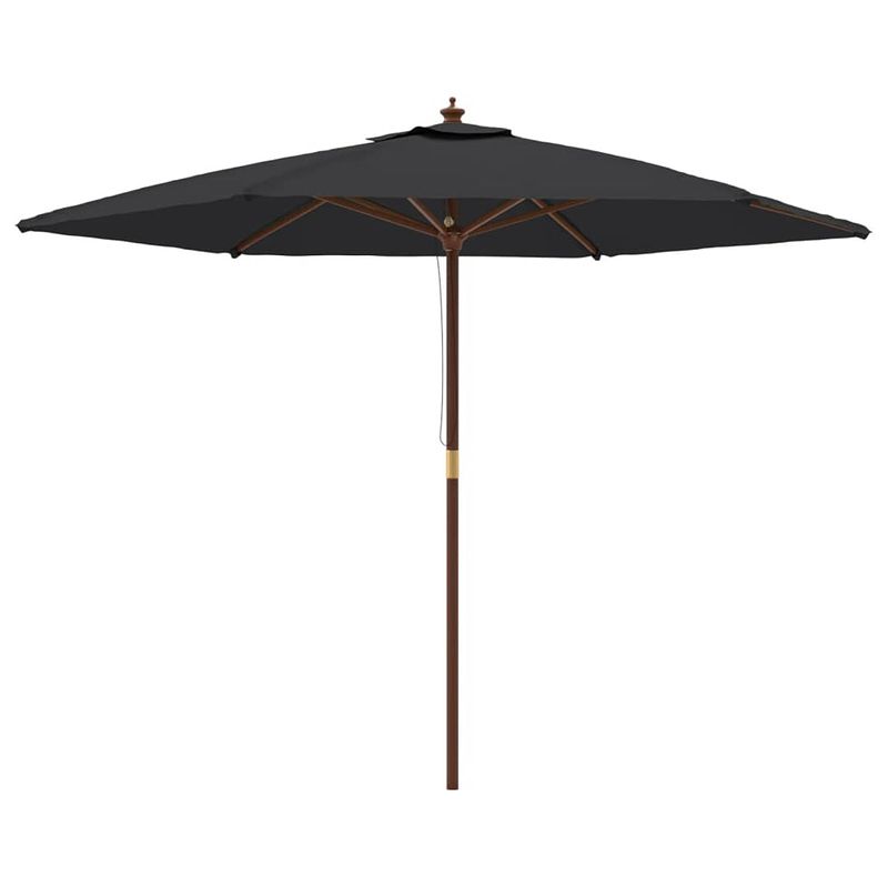 Foto van Vidaxl parasol met houten paal 299x240 cm zwart