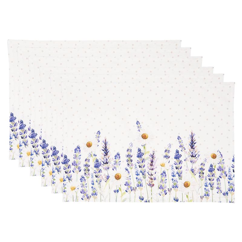 Foto van Haes deco - set van 6 placemats - 48x33 cm - 100% katoen - lavender field