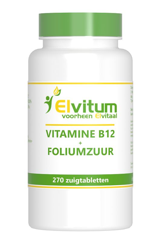 Foto van Elvitum vitamine b12 + foliumzuur zuigtabletten