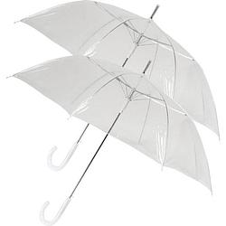 Foto van 3x transparante paraplu'ss met kunststof handvat 86 cm - regenbescherming 3 stuks