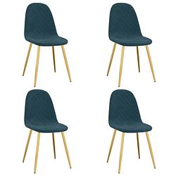 Foto van Vidaxl eetkamerstoelen 4 st fluweel blauw