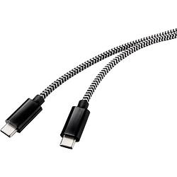 Foto van Renkforce usb-kabel usb 2.0 usb-c stekker, usb-c stekker 3.00 m zwart/wit rf-4598412