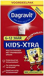 Foto van Dagravit kids-xtra multivitamine kauwtabletten framboos