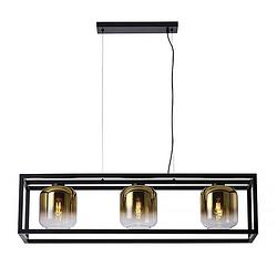 Foto van Freelight hanglamp dentro 3 lichts l 110 cm goud glas zwart