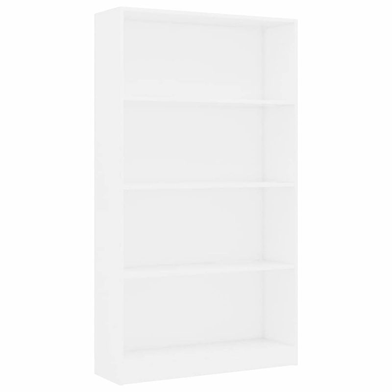 Foto van Vidaxl boekenkast met 4 schappen 80x24x142 cm spaanplaat wit