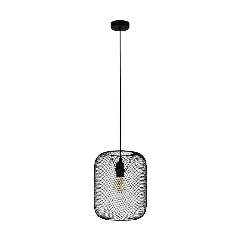 Foto van Eglo wrington - hanglamp - e27 - ø 30 cm - zwart