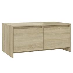 Foto van The living store banktafel sonoma eiken - 90 x 50 x 41.5 - stevig en duurzaam