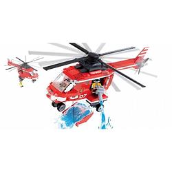 Foto van Cobi brandweerhelikopter bouwstenen set - constructiespeelgoed