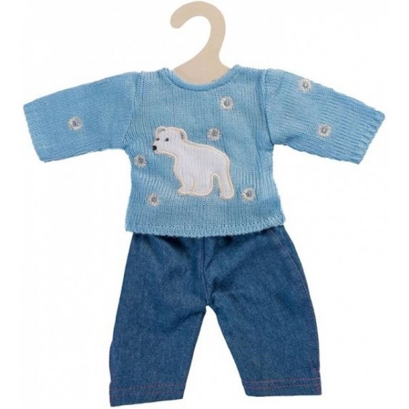 Foto van Heless poppenkleding trui met jeans blauw 35-45 cm