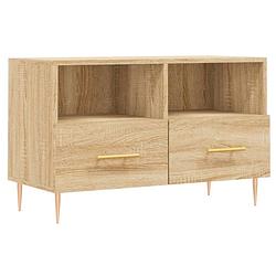 Foto van The living store tv-meubel 80x36x50 cm bewerkt hout sonoma eiken - kast