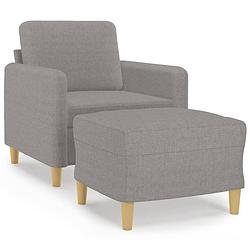 Foto van The living store fauteuil armstoel - 78x77x80 cm - lichtgrijs