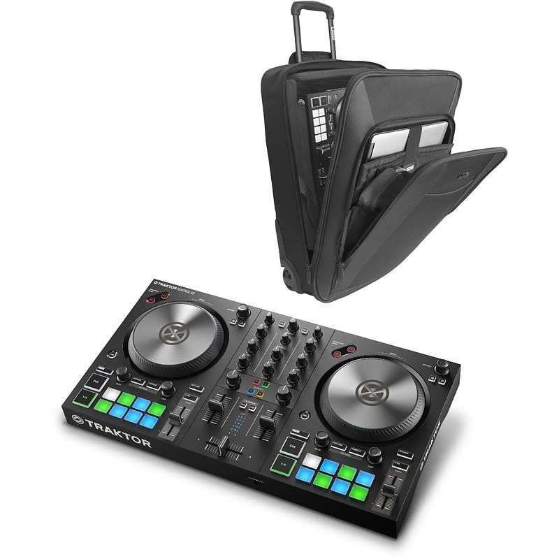 Foto van Native instruments traktor kontrol s2 mk3 + udg creator u8015bl fligtcase 22 inch met wielen