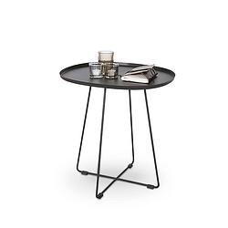 Foto van Gebor - ronde koffietafel - rond bijzettafeltje - zwart - gecoat staal - modern design - scandinavische look -