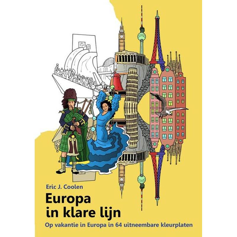 Foto van Europa in klare lijn kleurboek