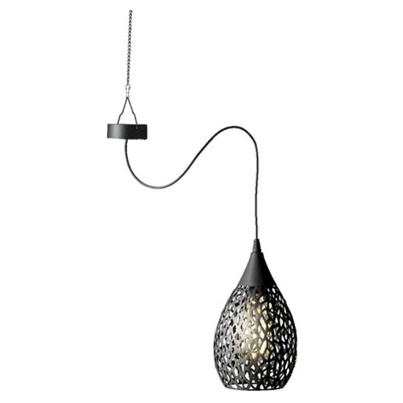 Foto van Antraciete solar tuinverlichting hanglamp ijzer 21 cm - buitenverlichting