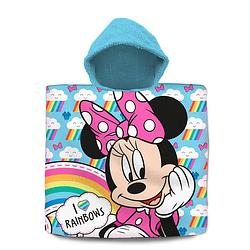 Foto van Disney minnie mouse bad cape/poncho - 60 x 120 cm - katoen - voor kinderen - badcapes