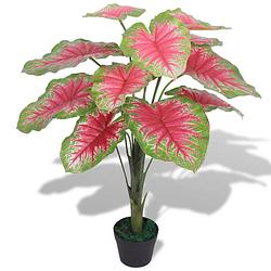 Foto van Vidaxl kunst caladium plant met pot 70 cm groen en rood