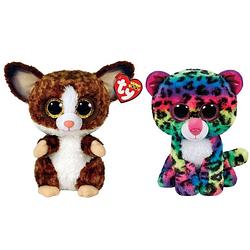 Foto van Ty - knuffel - beanie boo's - bush baby galago & dotty leopard