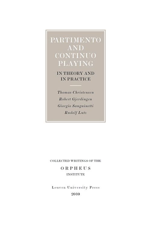 Foto van Partimento and continuo playing in theory and in practice - giorgio sanguinetti - ebook (9789461660947)