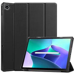 Foto van Basey lenovo tab m10 plus (3e gen) hoesje kunstleer hoes case cover - zwart