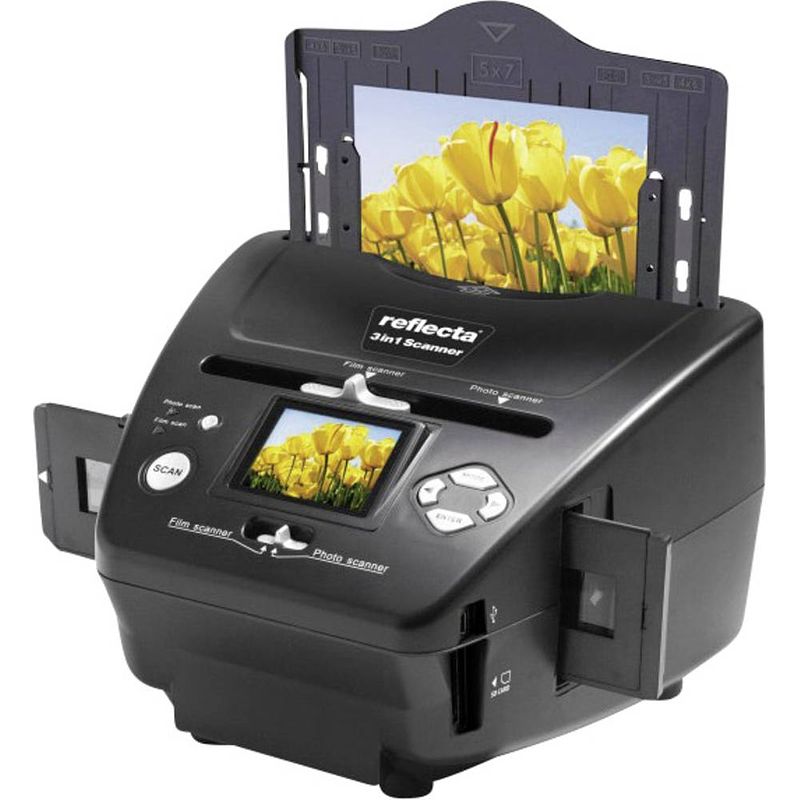 Foto van Reflecta 3in1 scanner diascanner, fotoscanner, negatiefscanner 1800 dpi digitaliseren zonder pc, display, geheugenkaartlezer