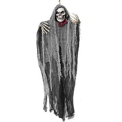 Foto van Halloween/horror thema hang decoratie spook/skelet - enge/griezelige pop - 100 cm - feestdecoratievoorwerp